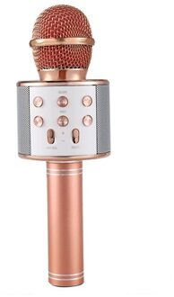 Ws 858 Draadloze Usb Microfoon Professionele Condensator Karaoke Mic Bluetooth Stand Radio Mikrofon Studio Opname Studio WS858 roos goud