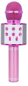 Ws 858 Draadloze Usb Microfoon Professionele Condensator Karaoke Mic Bluetooth Stand Radio Mikrofon Studio Opname Studio WS858 roze