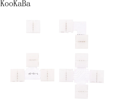 WS2811 WS2812B SK6812 WS2815 Free Soldering Led Connector 2/3/4/5PIN L/T/X Shape Corner Connector For 10mm RGB Led Strip Light