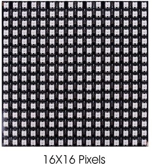 WS2812B Rgb Flexibele 16X16 Pixel Panel Matrix Screen Eco Led Module WS2812 Ic Individueel Adresseerbare DC5V
