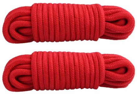 Wschic 2 Stuks Zachte Katoenen Touw, 32 Voeten Multifunctionele Natural Duurzaam Gevlochten X9FA Rood