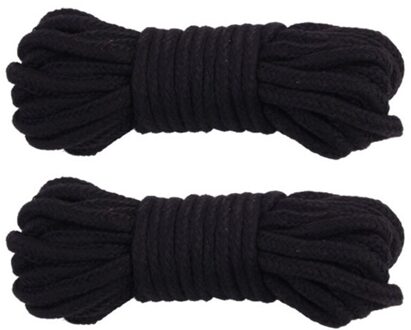 Wschic 2 Stuks Zachte Katoenen Touw, 32 Voeten Multifunctionele Natural Duurzaam Gevlochten zwart