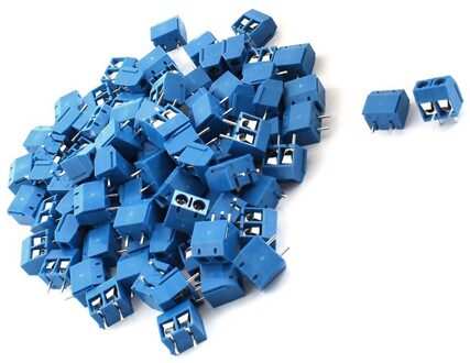 Wsfs 100 Stuks 2P Plug-In Schroef Blokaansluiting 5.08Mm Pitch Blauw