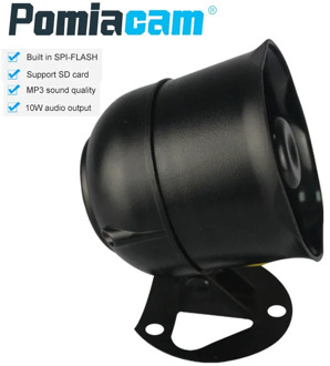 WT2000 10W Car Truck Alarm Siren Horn Loud Speaker Outdoor Voice Broadcast Support micro SD Card Playback Speech Customization