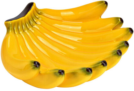 Wurm Fruitschaal bananen - keramiek - geel - 23 x 7 x 19 cm - bananenschaal