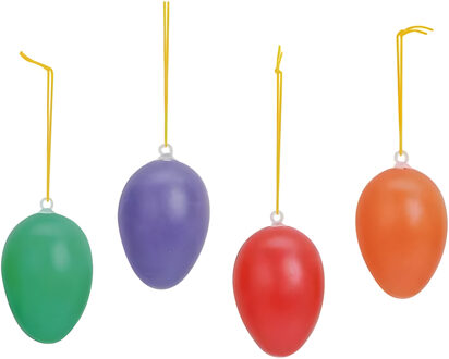 Wurm Paaseieren - 12x stuks - multicolor - paasversiering - paasdecoratie - pasen