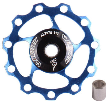 Wuzei Mtb Racefiets Derailleur Achter Katrollen 11T Ultralight Aluminium 4 Mm 5 Mm 6 Mm Bike Bearing neuswiel Fiets Onderdelen 11T Bearing blauw