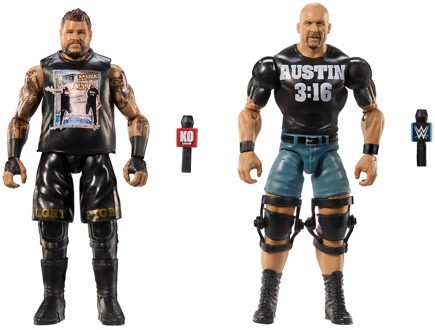 WWE Main Event Showdown 2-Pack Series 20 Kevin Owens vs Stone Cold Steve Austin Action Figures (6 )
