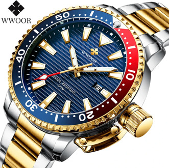 WWOOR 2020 New Arrival Men Watches Top Brand Luxury Business Sports Quartz Wrist Watch Male Full Steel Waterproof Luminous Clock