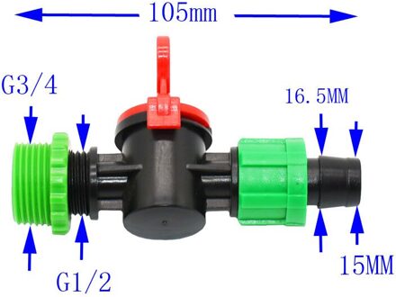 Wxrwxy Mannelijke 1/2 om de 5/8 drip tape 3/4 irrigatie valve Waterstop valve Tuin tap Draad connector 16mm drip tape 1 stks