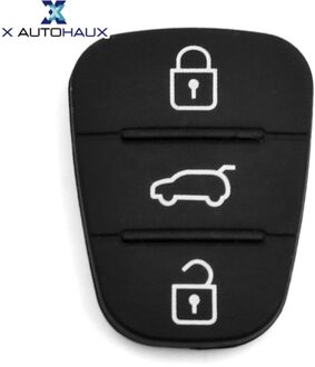 X Autohaux 3 Knoppen Auto Afstandsbediening Fob Case Insert Rubber Pad Toetsenbord Vervanging Sleutelhanger Case Cover Voor Hyundai