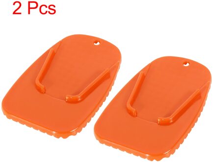 X Autohaux Universele Motorfiets Plastic Kickstand Pad Ondersteuning Plaat Stand Side Stand Extension Pad Kickstand Side Kick Stand Pad 2stk oranje