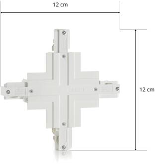 X connector Phase inbouwrail, wit