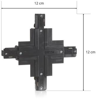 X connector Phase inbouwrail, zwart