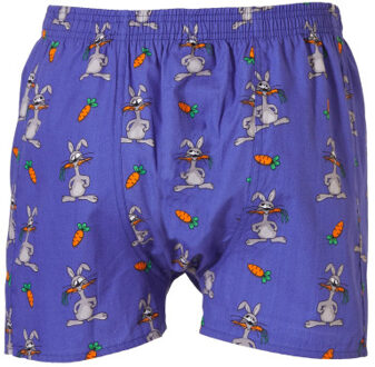 X heren wijde boxershort met binnenbroek haas print - maat L Blauw