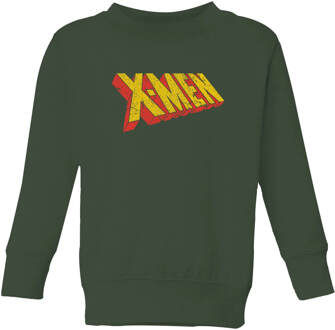 X-Men Retro Logo Kids' Sweatshirt - Green - 122/128 (7-8 jaar)