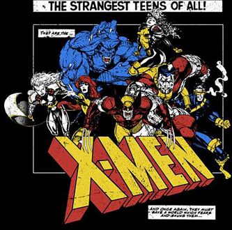 X-Men Retro Team Up Unisex T-Shirt - Black - L Zwart
