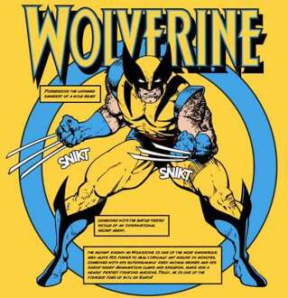 X-Men Wolverine Bio T-Shirt - Yellow - M Geel