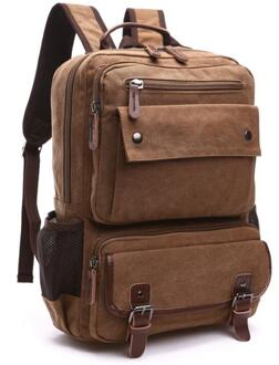 X-Online 032217 man canvas rugzak student schooltas Bruin