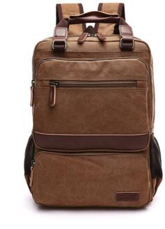 X-Online 032317 preppy stijl student schooltas man canvas rugzak koffie