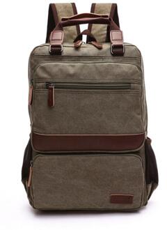 X-Online 032317 preppy stijl student schooltas man canvas rugzak leger groen