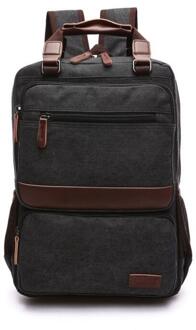 X-Online 032317 preppy stijl student schooltas man canvas rugzak zwart
