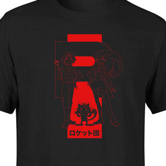 X Pokémon Team Rocket Heren T-shirt - Zwart - 3XL - Zwart