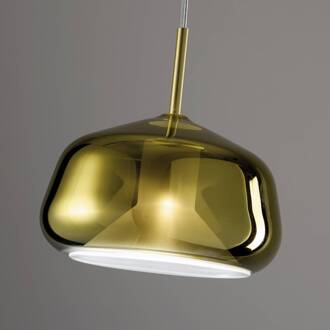 X-Ray hanglamp, goudkleurig, Ø 20 cm, glas, 1-lamp goud-transparant, geborsteld goud