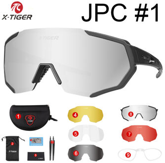 X-TIGER Gepolariseerde Fietsbrillen Outdoor Sport Racefiets Bril Mountain Fiets Zonnebril Mannen Vrouwen Fietsen Goggles Eyewear JPC01-5 lens