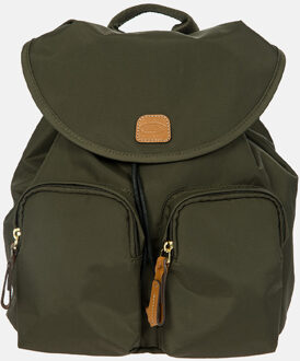 X-Travel City rugzak met leren details Bronsgroen - 1 maat