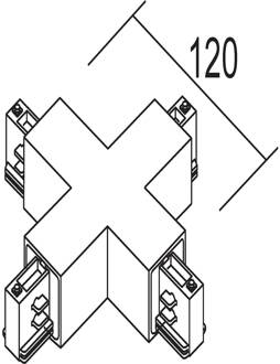 X-verbinder 3-fasensysteem LKM, zilver