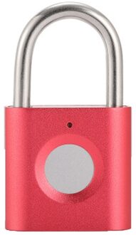 X007 Vingerafdruk Hangslot Vingerafdruk Bagage Slot Vingerafdruk Kleine Hangslot Lade Kleine Lock Hoofd Vingerafdruk Wachtwoord Slot rood