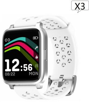 X3 Siliconen Smart Watch Smart Dynamische Armband Statische Hartslag IP68 Sport Stappenteller Polsband Smart Band Fitness Tracker wit
