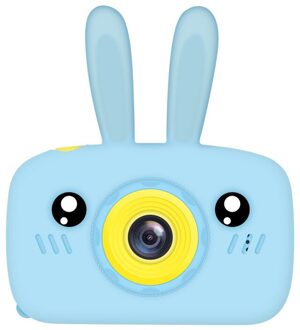 X9 2.0 Inch 1200W Hd Screen Kinderen Mini Camera Met Cartoon Beschermhoes 1080P Digitale Dual Camera met Sd-kaart blauw