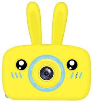 X9 2.0 Inch 1200W Hd Screen Kinderen Mini Camera Met Cartoon Beschermhoes 1080P Digitale Dual Camera met Sd-kaart geel