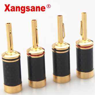 Xangsane carbon fiber gold-plated hifi audio plug free welding main audio speaker plug 8pcs/50pcs/100pcs