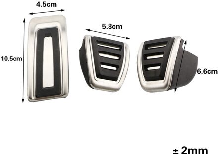 Xburstcar Rvs Auto Gas Rem Voetsteun Pedal Cover Vervangende Onderdelen Voor Seat Tarraco - Lhd Auto Pedalen pad MT zonder rust uit