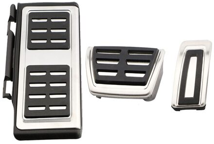 Xburstcar Rvs Auto Pedaal Cover Auto Pedalen Pad Voor Volkswagen Vw T-Roc Troc - At mt Accessoires Full AT 3 stk