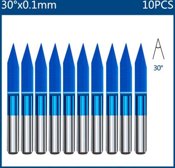 Xcan End Mill Frees 3.175Mm Shank Cnc Router Bit Nano Blue Coated Carbide Graveren Bit Cnc Frezen Gereedschap 10stk 30Dx0.1