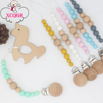 XCQGH Silicone Pacifier Clip Binky Clip Dummy Teether Clip Soother Clip Toy Newborn Baby Girl Boy Chew Beads