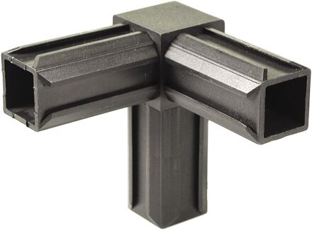 Xd-buisverbinder 90° Met Een Haakse Afloop Materiaal: Polyamide, Kleur: Zwart 20 X 20 X 1,5 Mm