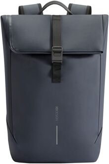 XD Design Urban Water Resistant Flap Top navy schooltas anti diefstal rugzak Blauw - H 43/60 x B 30 x D 12 cm