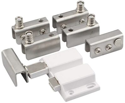 Xd-Roestvrij Staal Glazen Deur Pivot Scharnier Dubbele Head Magnetic Catch Set Voor 5-8Mm Glas deur