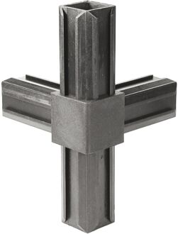 Xd-t-stuk Met Een Haakse Afloop Materiaal: Polyamide, Kleur: Zwart 20 X 20 X 1,5 Mm