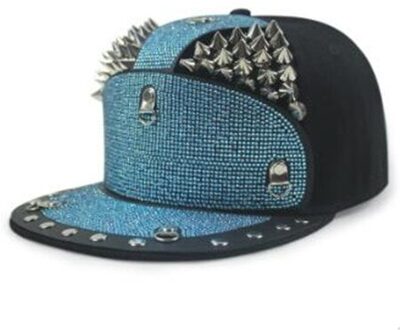 Xdanqinx Novelty Hip Hop Caps Voor Mannen Vrouwen Diamant Bezette Hoofdtooi Decoratie Platte Rand Hoed Trend Hip-hop Baseball Hoed kleur-4