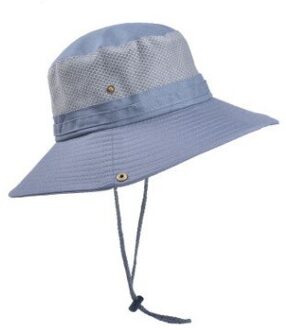 XdanqinX Opvouwbare mannen Mesh Hoed Ademend Emmer Hoeden Zomer Wind Touw Vaste vrouwen Ventilatie Strand Hoed Vissen cap grijs