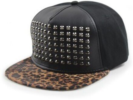 Xdanqinx Punk Stijl Hip Hop Caps Voor Mannen Vrouwen Metalen Gat Hoofdtooi Decoratie Platte Rand Cap Verstelbare Paar hoed stijl-1