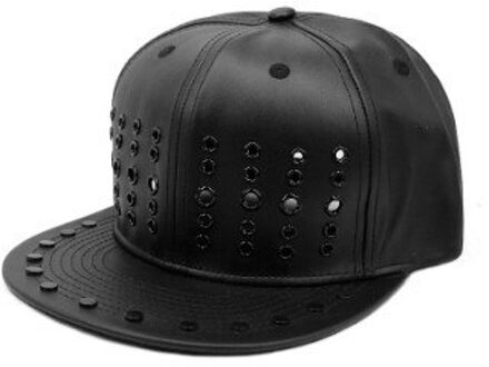 Xdanqinx Punk Stijl Hip Hop Caps Voor Mannen Vrouwen Metalen Gat Hoofdtooi Decoratie Platte Rand Cap Verstelbare Paar hoed stijl-2