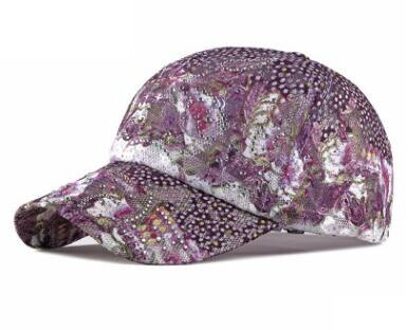 XdanqinX Summer Lace Baseball Caps Multi-colored Women's Personality Brand Cap Adjustable Size Female Beach Hat kleur-1