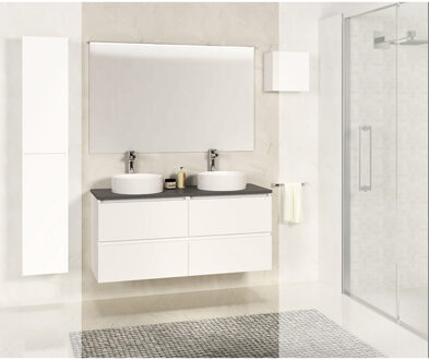Xellanz Bologna Badmeubel - 120cm - Mat Wit - Grijs Blad